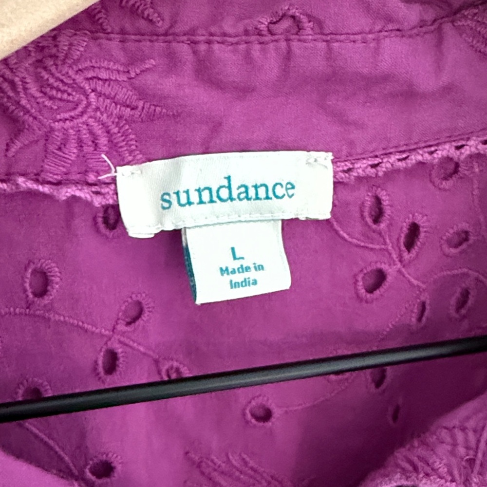 Sundance Purple Eyelet Button-Up Blouse - Picture 2 of 5